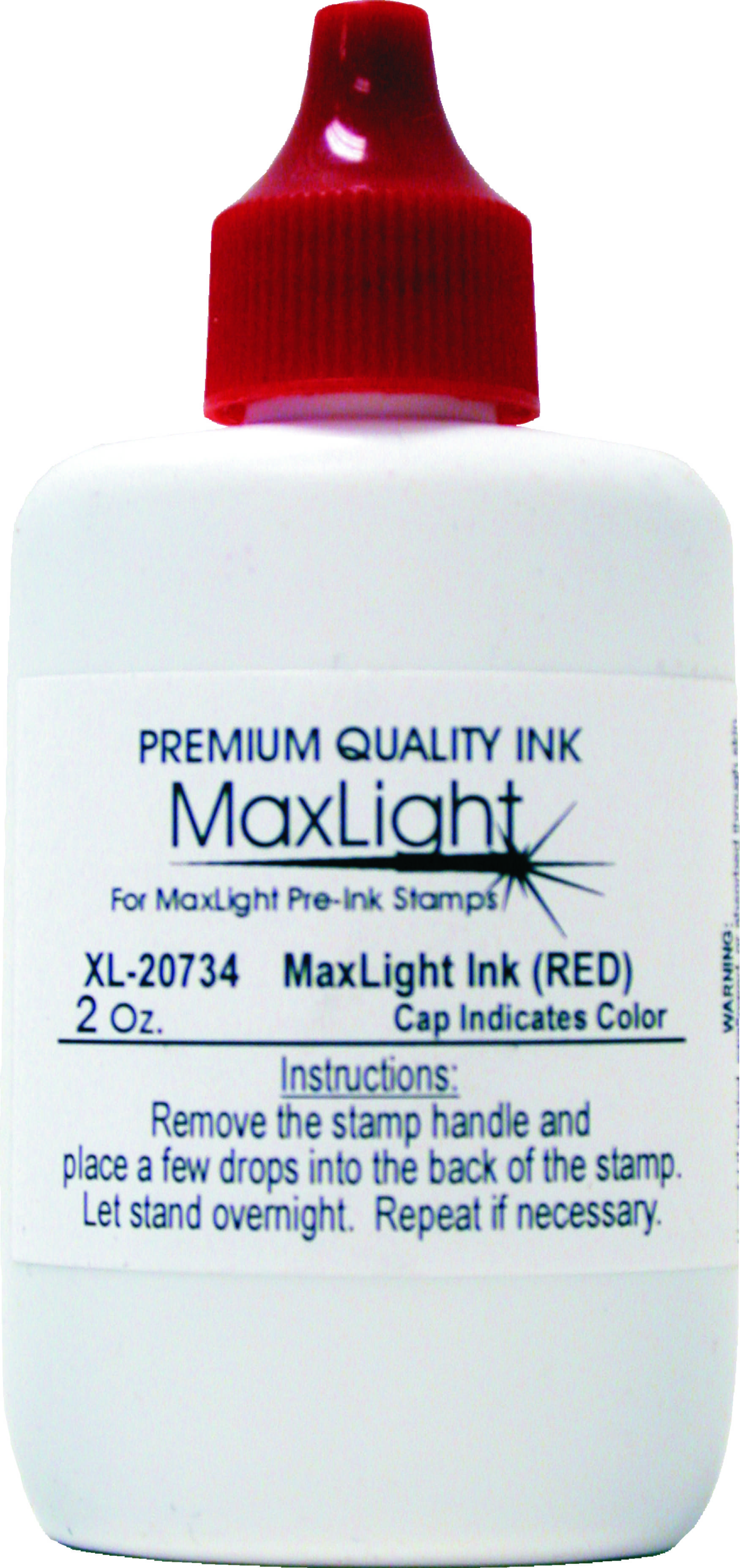 MaxLight Ink 2 oz. (Oil Based Ink for PreInked Stamps) MaxLight Ink