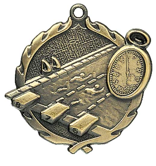 (image for) Swimming Die Cast Medal - 1 3/4"