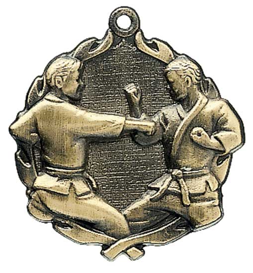 (image for) Karate Die Cast Medal - 1 3/4"