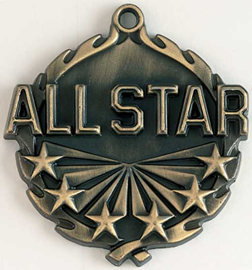 All Star Die Cast Medal - 1 3/4"