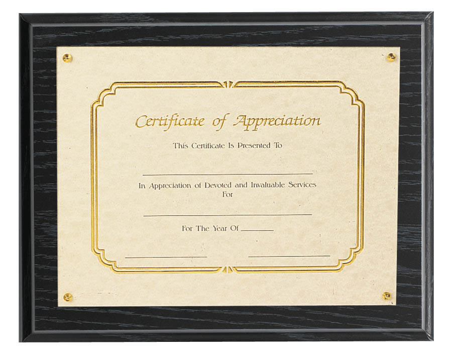 (image for) Recessed Certificate Plaques - 10 1/2" x 13"