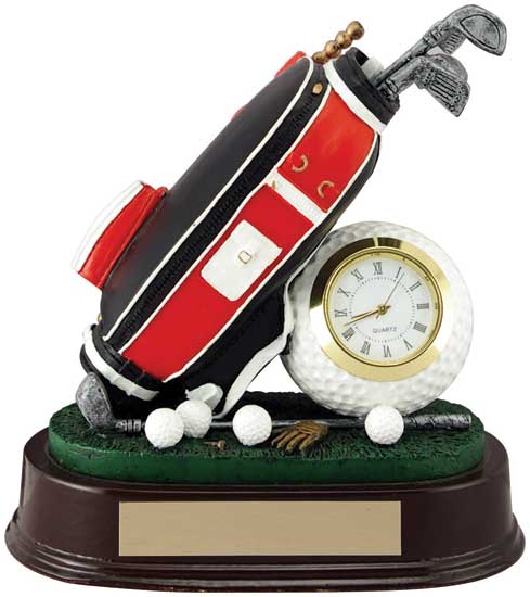 Golf Bag Award with Clock - 6" RF02664FC
