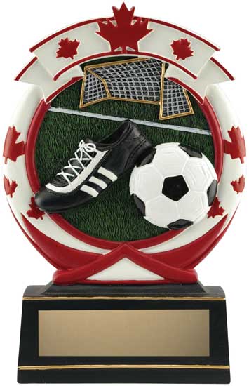 Soccer Maple Leaf Resin Award - 6 1/2"