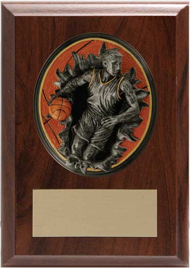 Basketball Blow Out Plaque - 4 1/4" x 6"