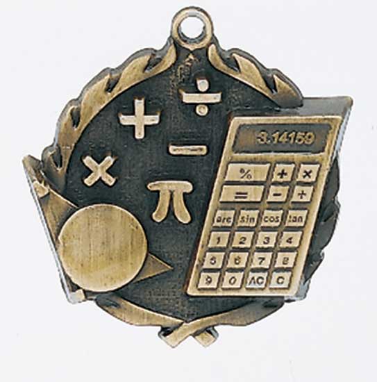 Math Die Cast Medal - 1 3/4" (image for) Math Die Cast Medal - 1 3/4"