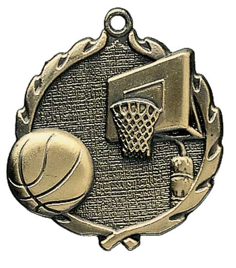 Basketball Die Cast Medal - 1 3/4" (image for) Basketball Die Cast Medal - 1 3/4"