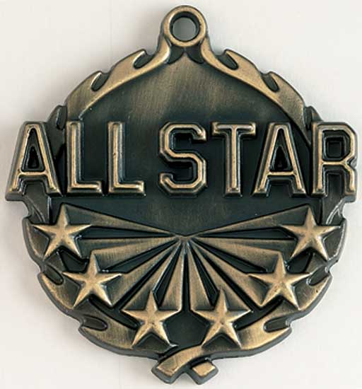 All Star Die Cast Medal - 1 3/4" (image for) All Star Die Cast Medal - 1 3/4"