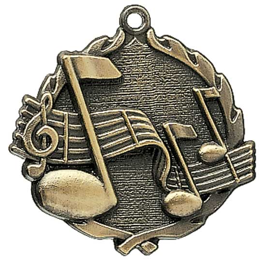Music Die Cast Medal - 1 3/4" (image for) Music Die Cast Medal - 1 3/4"