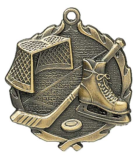 (image for) Ice Hockey Die Cast Medal - 1 3/4"