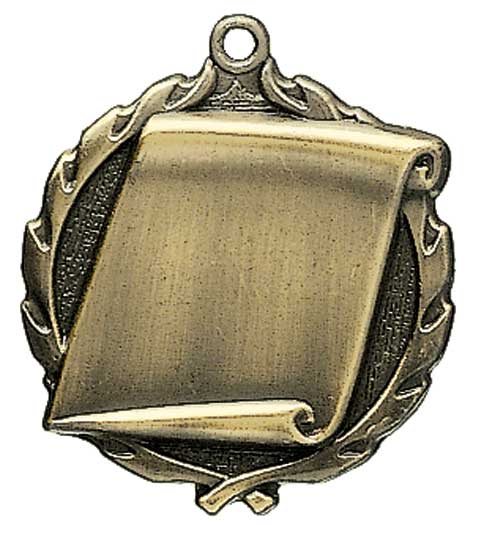 Scroll Die Cast Medal - 1 3/4" (image for) Scroll Die Cast Medal - 1 3/4"