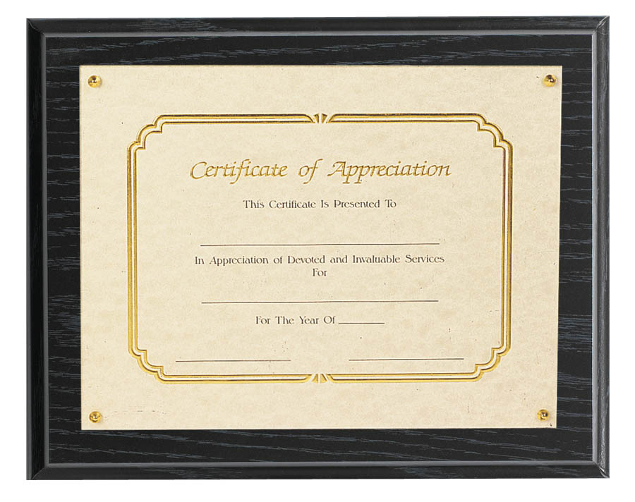 Recessed Certificate Plaques - 10 1/2" x 13" (image for) Recessed Certificate Plaques - 10 1/2" x 13"