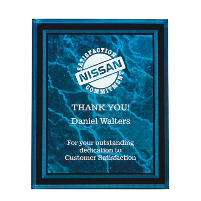 Acrylic Border Plaque - Blue - 8" x 10" (image for) Acrylic Border Plaque - Blue - 8" x 10"
