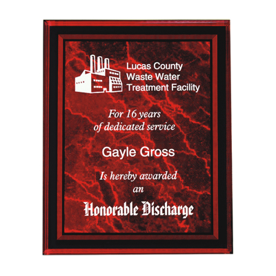 Acrylic Border Plaque - Red - 8" x 10" (image for) Acrylic Border Plaque - Red - 8" x 10"