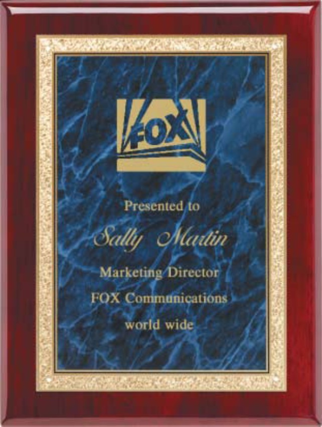 Rosewood Plaque - Blue 7" x 9" (image for) Rosewood Plaque - Blue 7" x 9"
