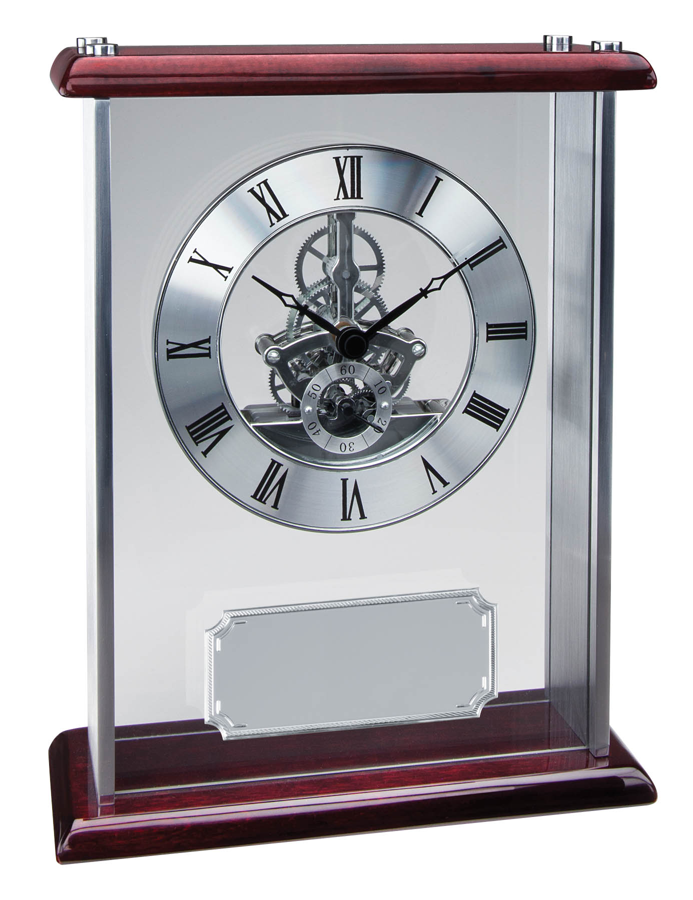 Piano Finish Rosewood Clock - 9 3/4" x 7 1/2" (image for) Piano Finish Rosewood Clock - 9 3/4" x 7 1/2"