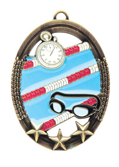 Swimming Tri Star Sport Medal (image for) Swimming Tri Star Sport Medal