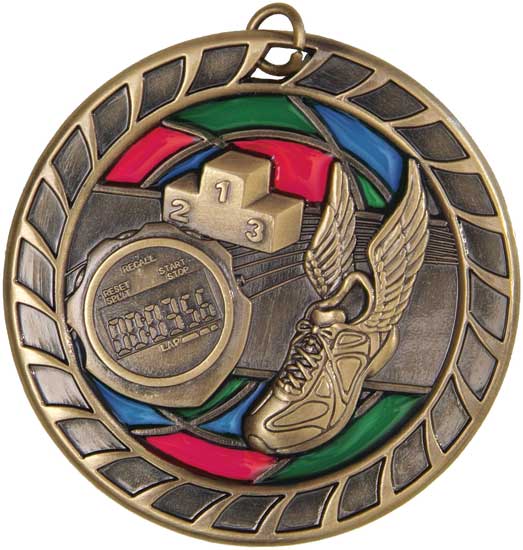 Track & Field Stained Glass Medal (image for) Track & Field Stained Glass Medal