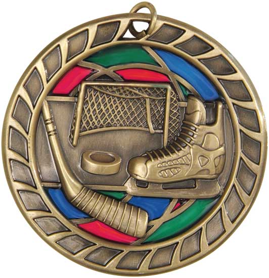 Hockey Stained Glass Medal (image for) Hockey Stained Glass Medal