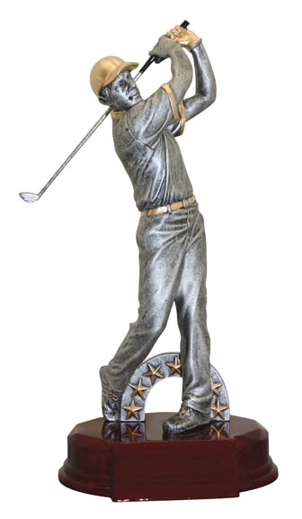Male Golfer Deluxe Sculpture - 10" (image for) Male Golfer Deluxe Sculpture - 10"