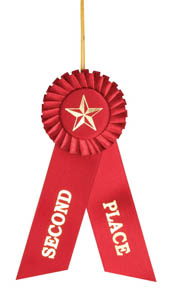 Second Place Red Rosette Ribbon (image for) Second Place Red Rosette Ribbon