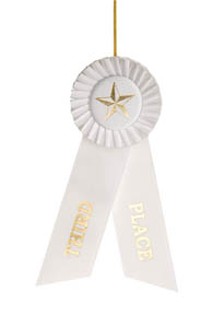 Third Place White Rosette Ribbon (image for) Third Place White Rosette Ribbon
